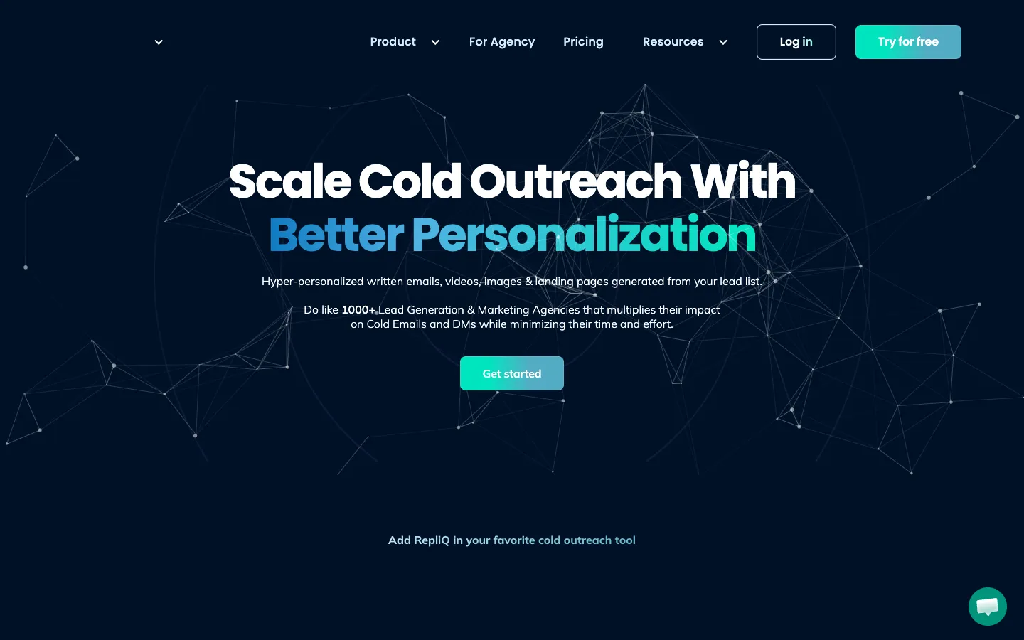 Screenshot of the RepliQ homepage