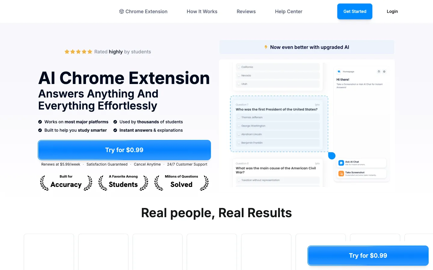 Screenshot of the Study Buddy homepage