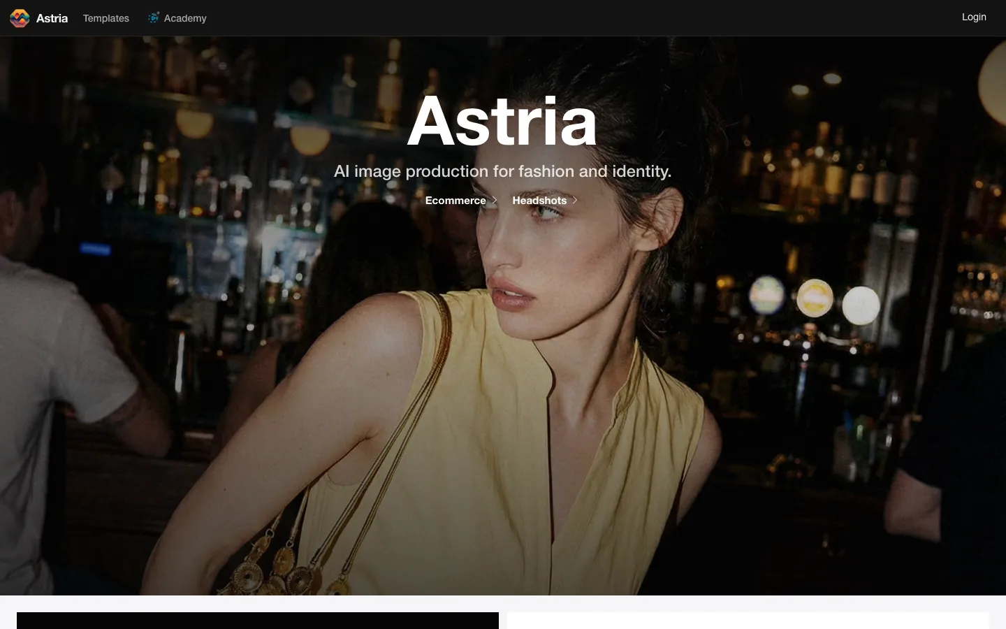 Screenshot of the Astria - Dreambooth API homepage