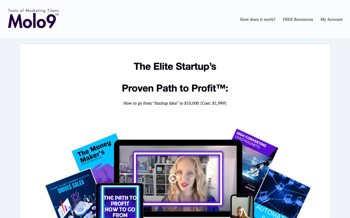 Screenshot of the Molo9™ homepage