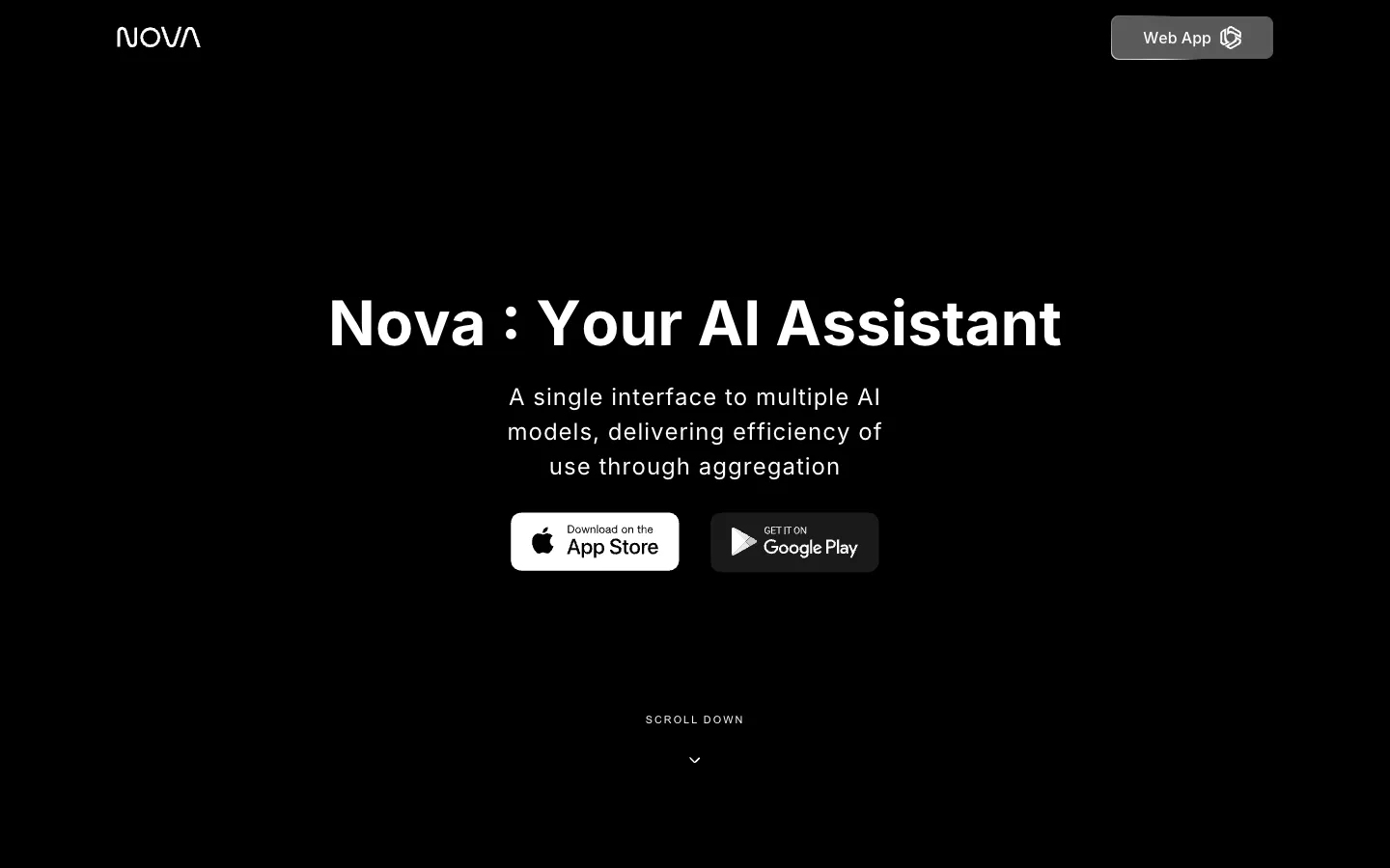 Screenshot of the Nova - ChatGPT AI Chatbot homepage