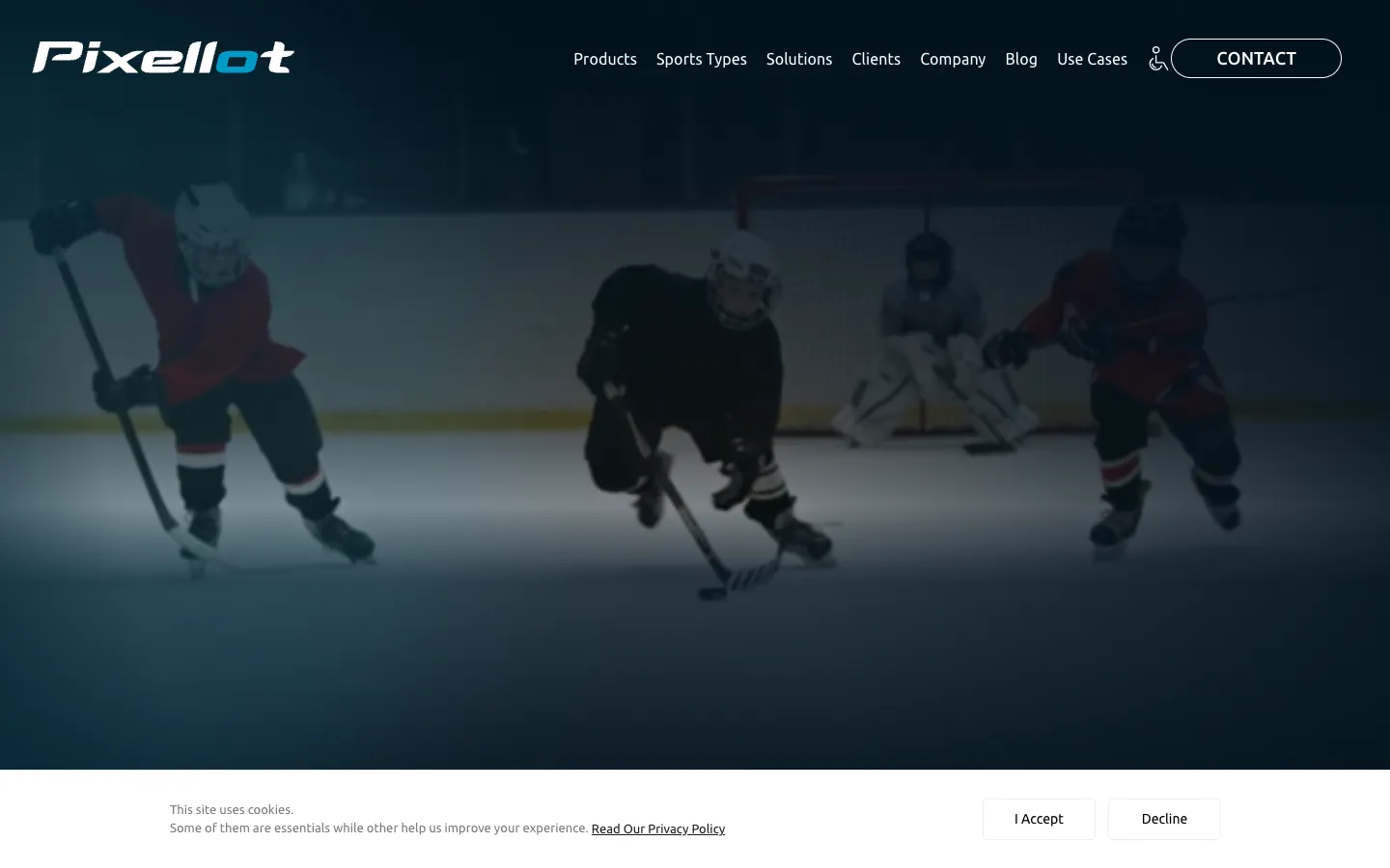 Screenshot of the Pixellot homepage