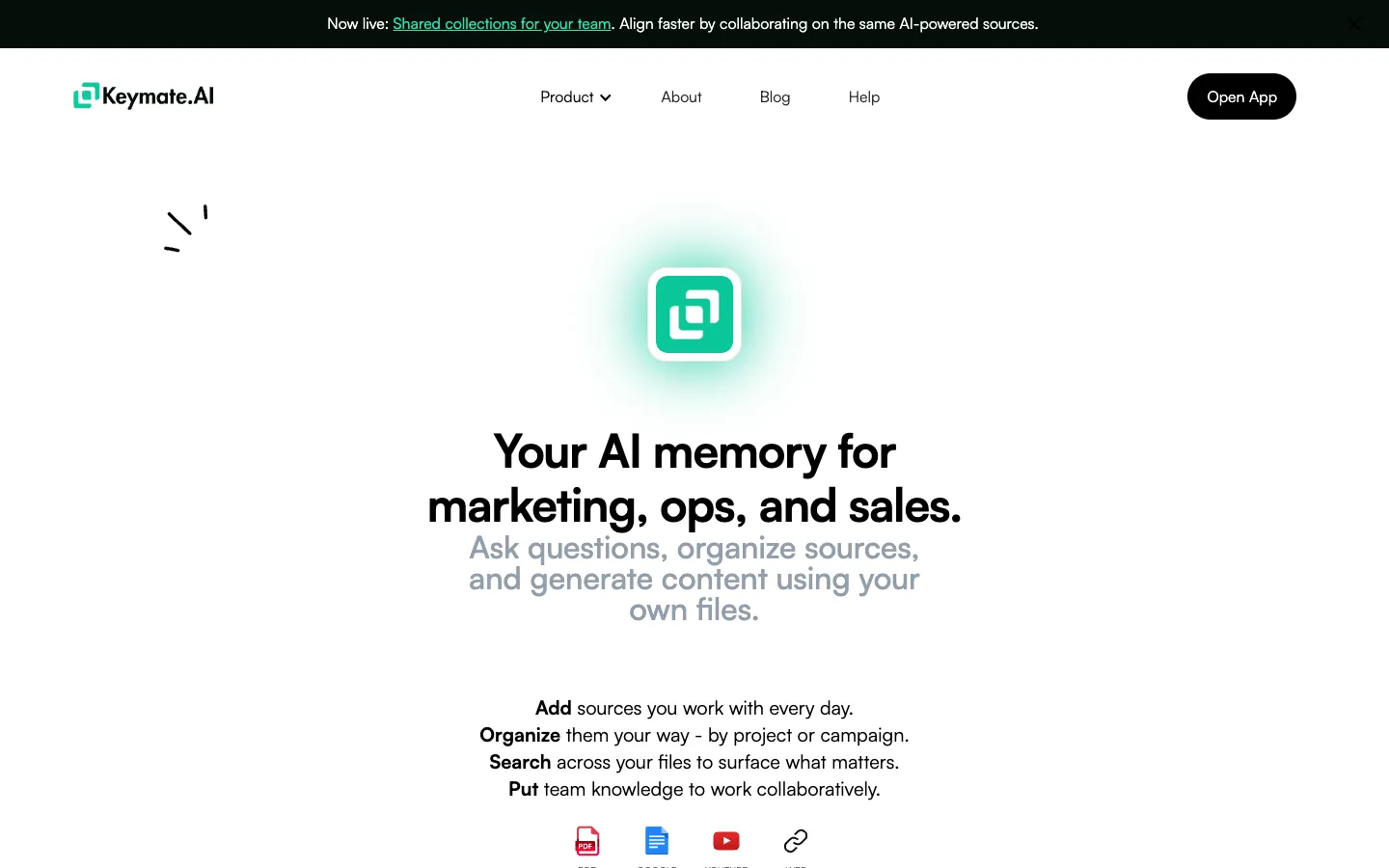 Screenshot of the Keymate.AI homepage
