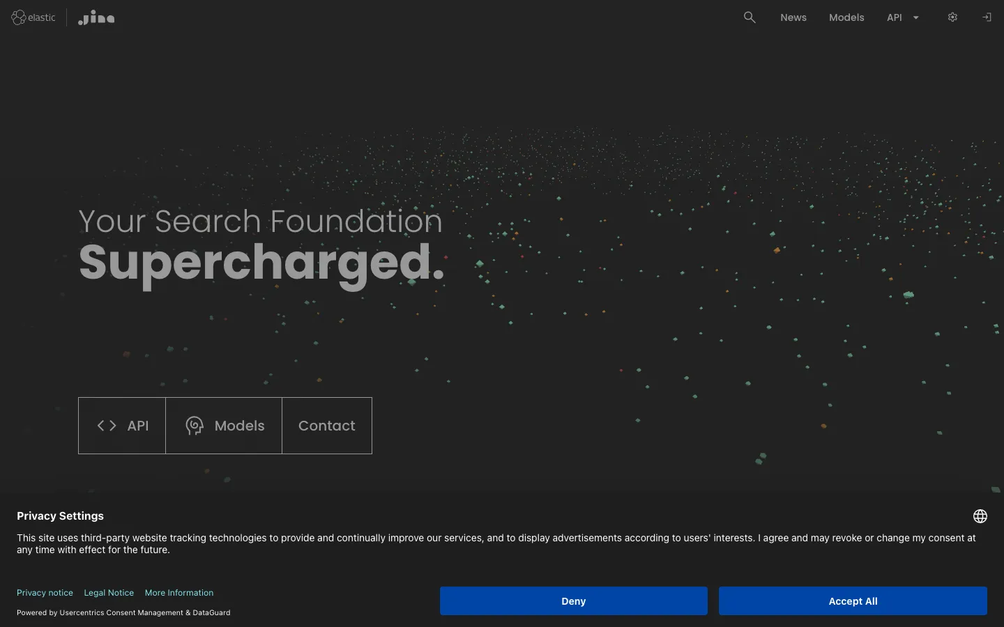 Screenshot of the Jina AI homepage
