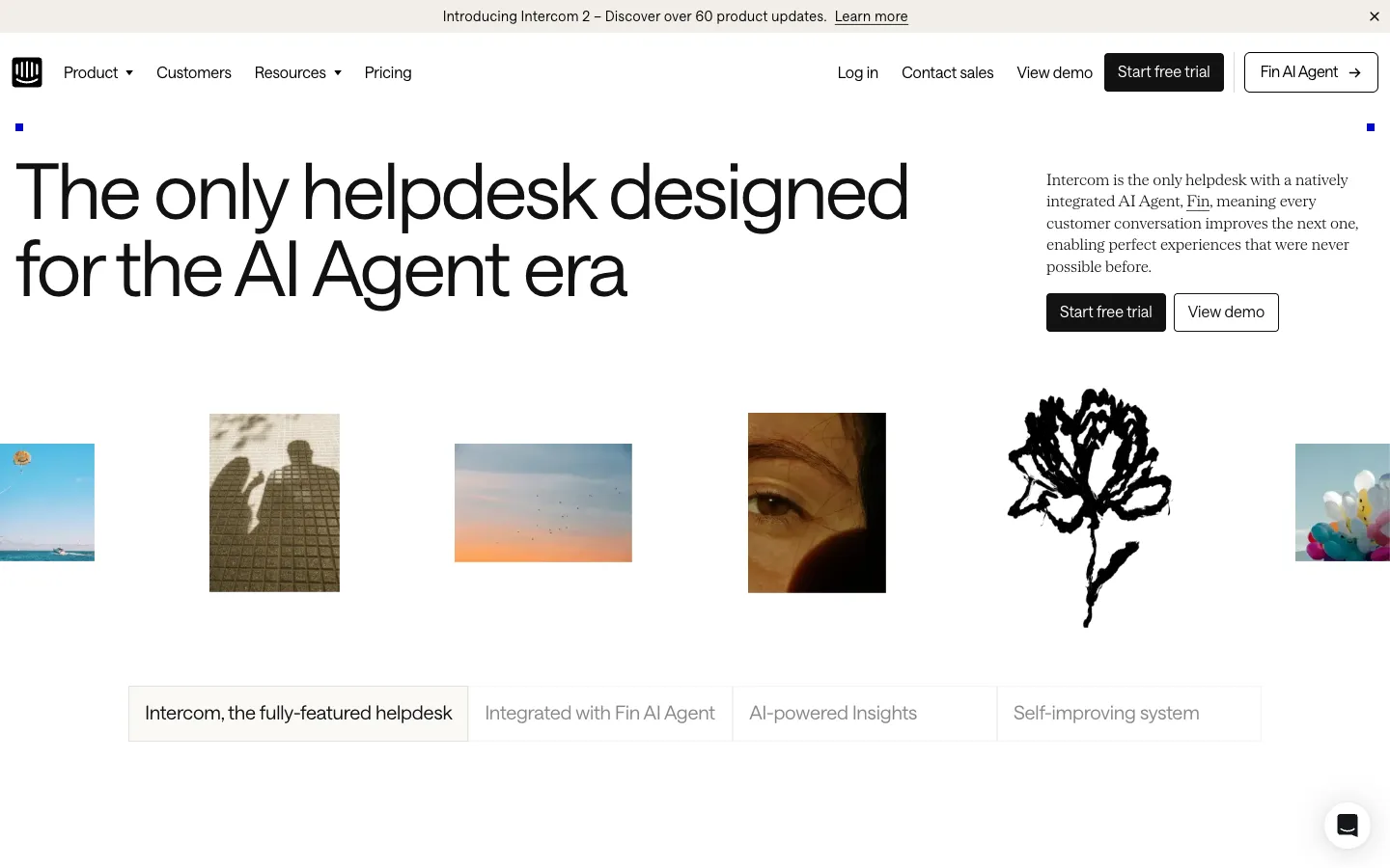 Screenshot of the intercom.help homepage