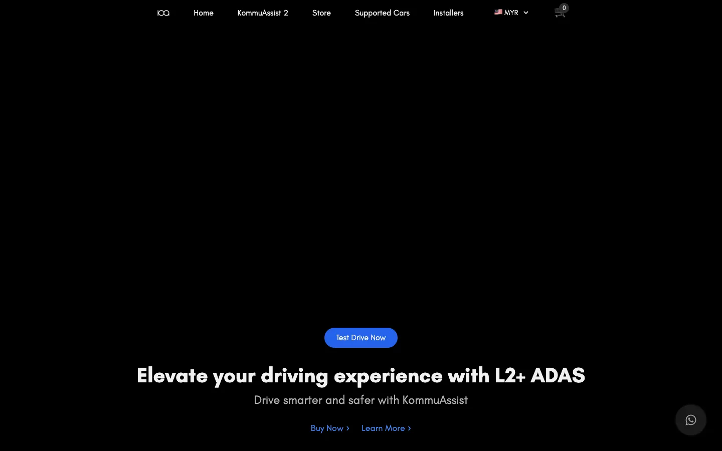 Screenshot of the Kommu homepage