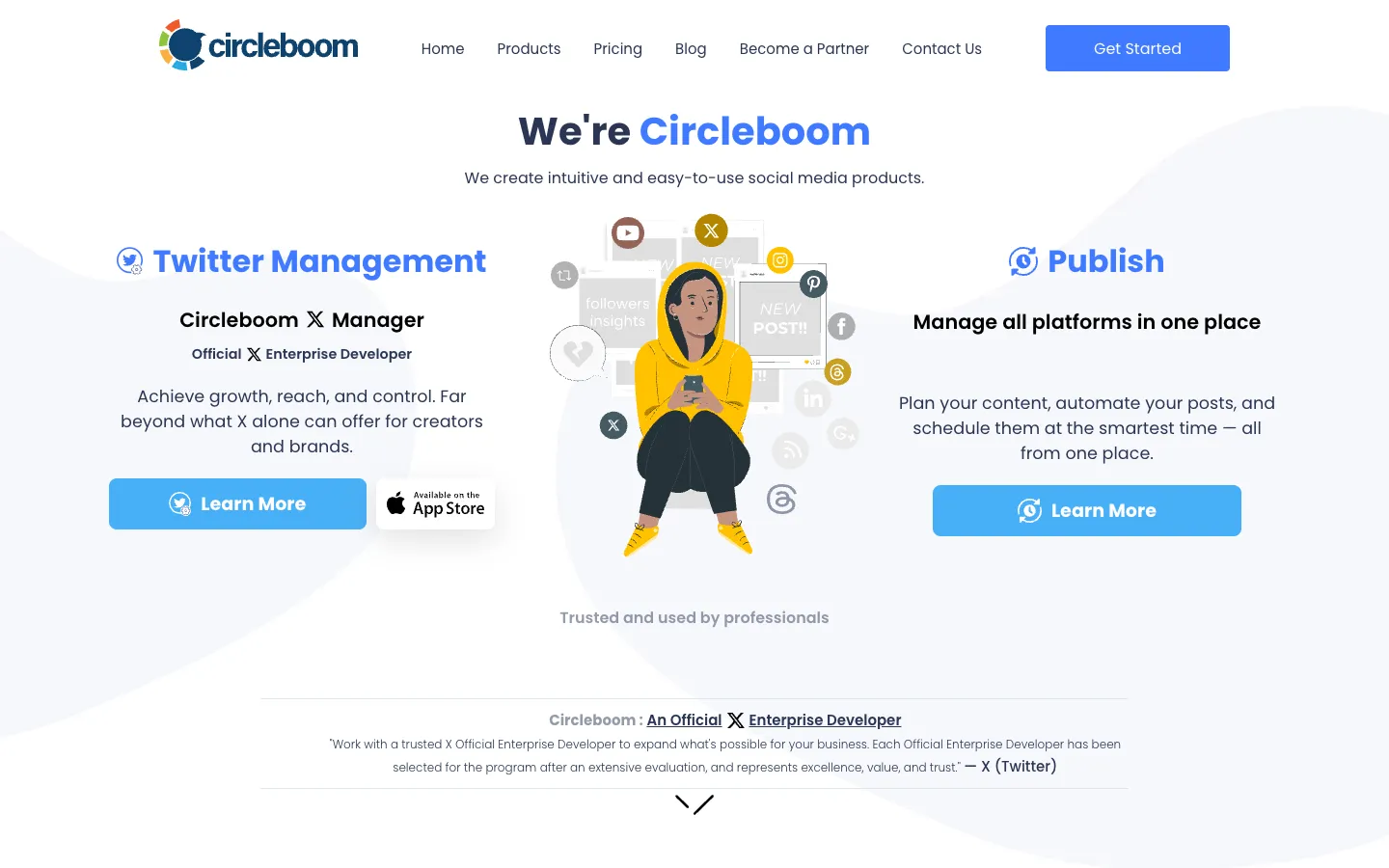 Screenshot of the Circleboom homepage