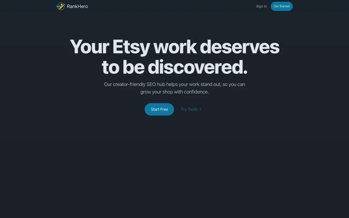 Screenshot of the EtsyCheck homepage