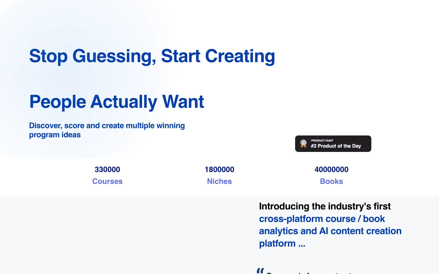 Screenshot of the Eurekaa homepage