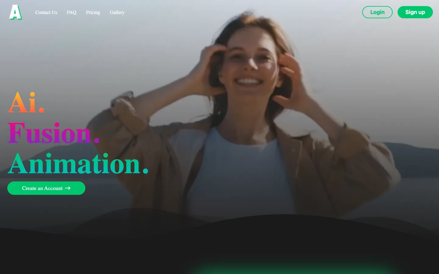 Screenshot of the Animatable homepage