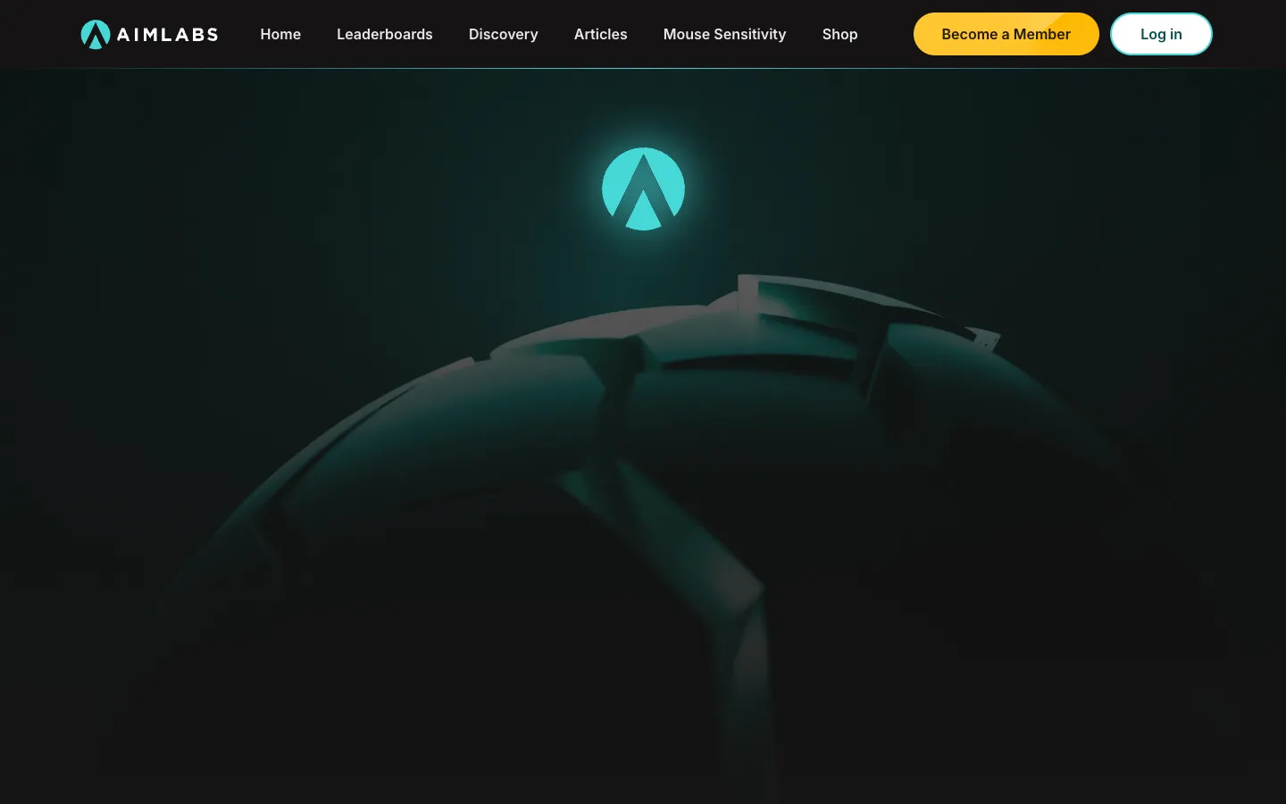 Screenshot of the Aimlabs homepage