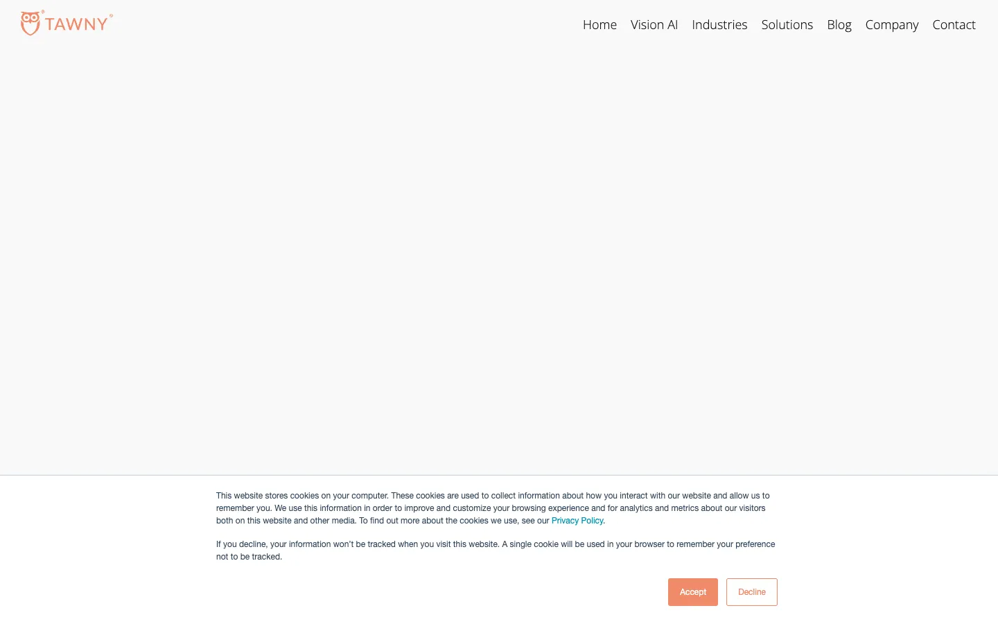 Screenshot of the TAWNY homepage