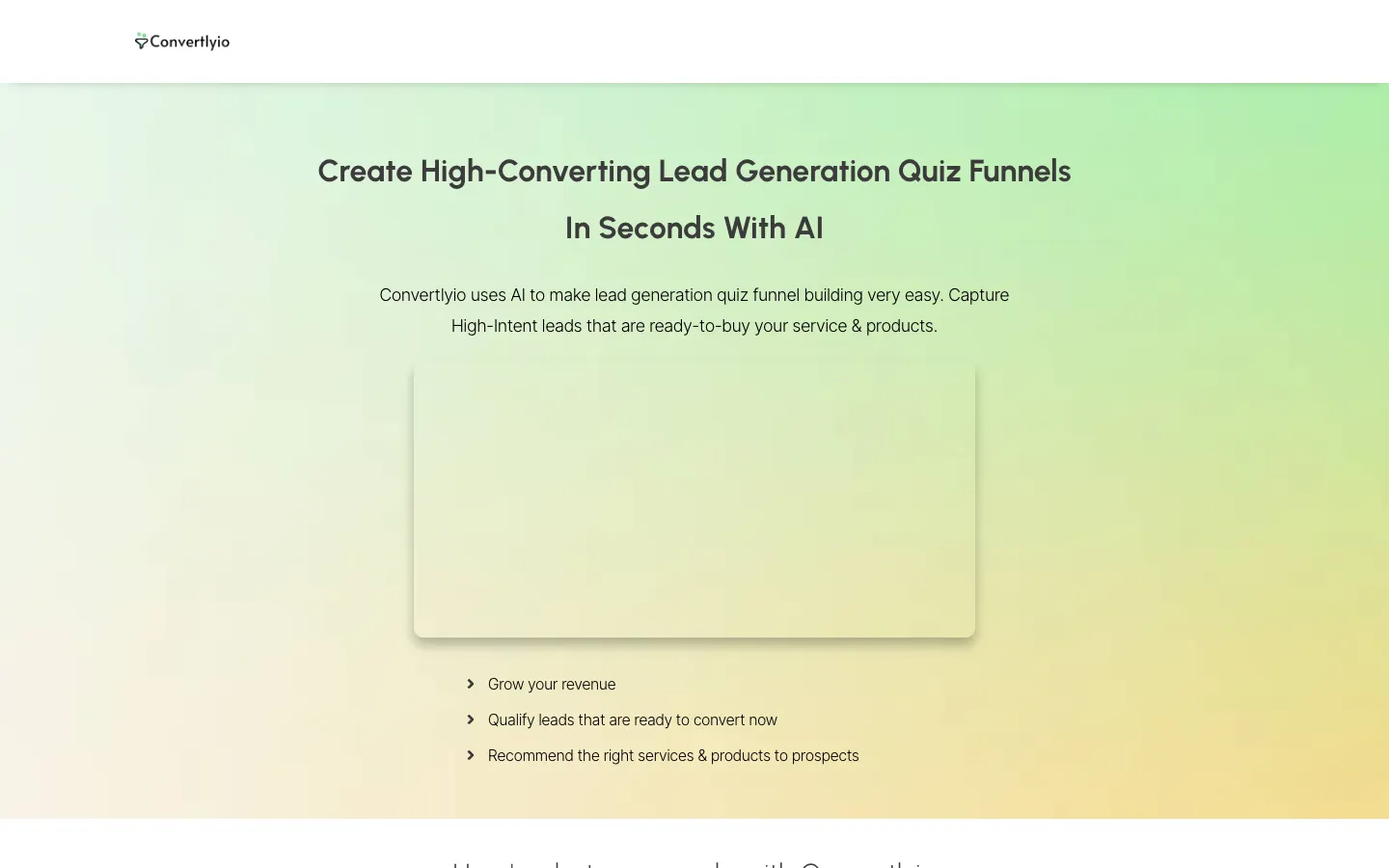 Screenshot of the Convertlyio homepage