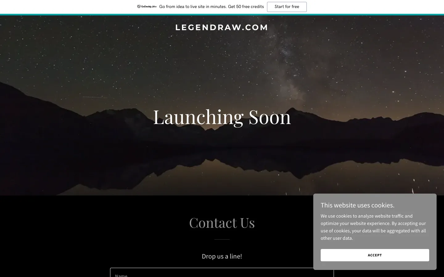 Screenshot of the LegenDraw homepage