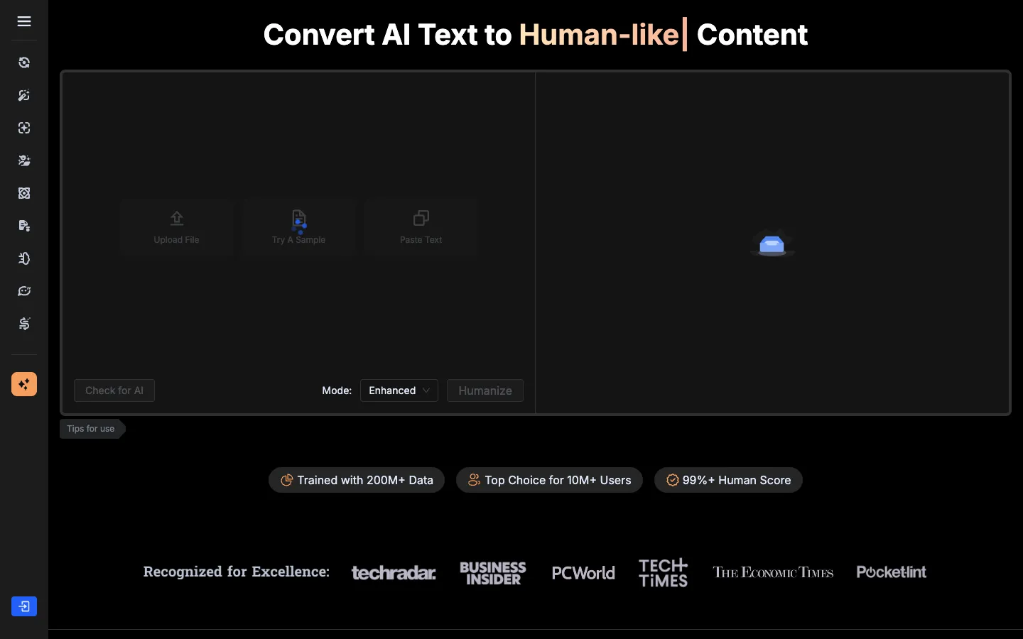 Screenshot of the BypassGPT homepage