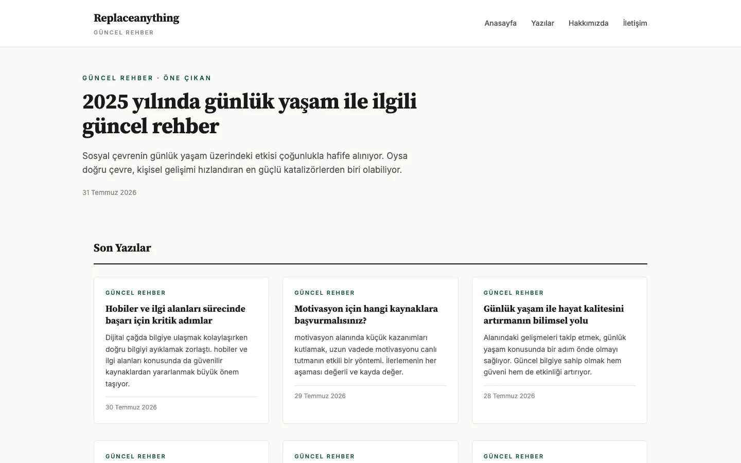 Screenshot of the Replace Anything homepage