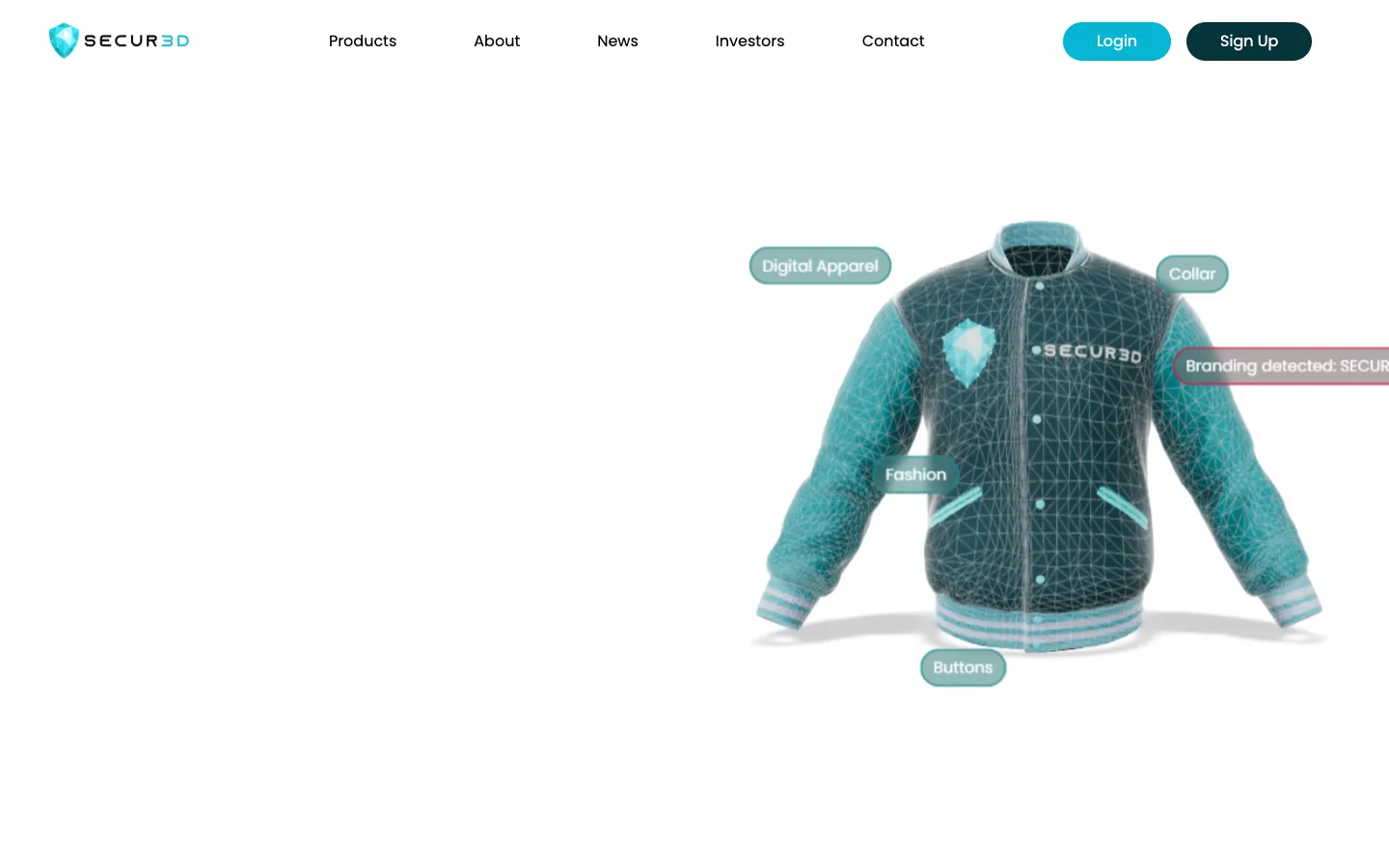 Screenshot of the Secur3D homepage