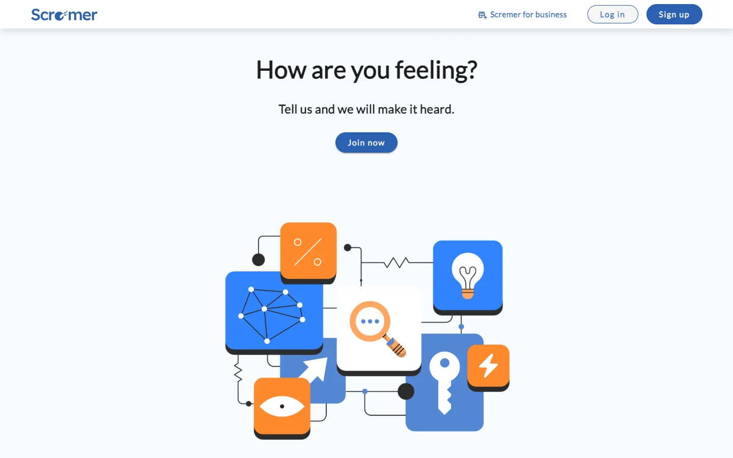 Screenshot of the Scremer homepage
