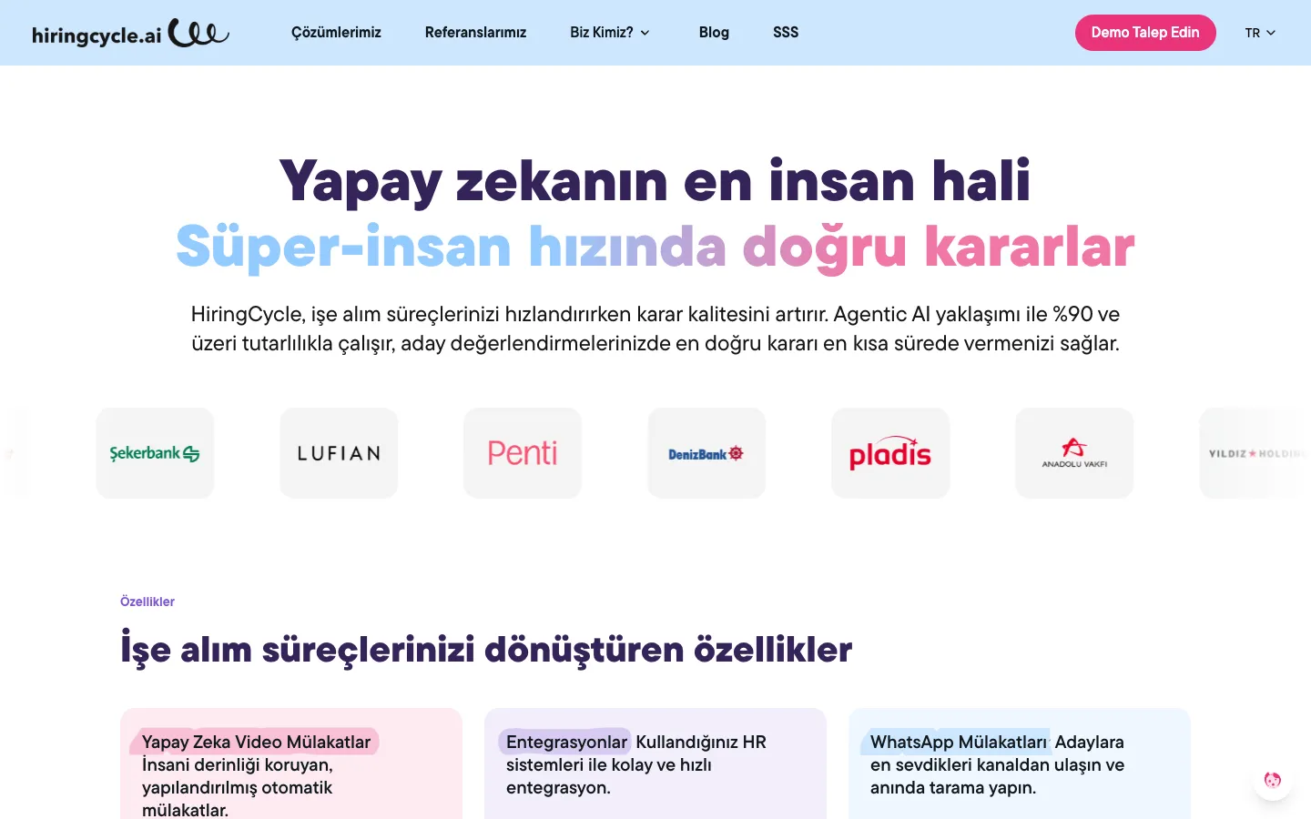 Screenshot of the hiringcycle.ai homepage