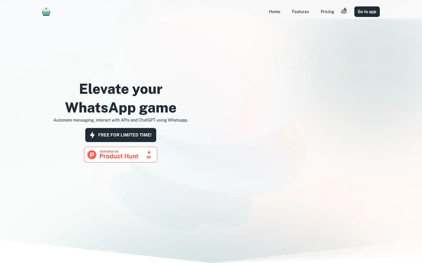Screenshot of the Gustabot homepage