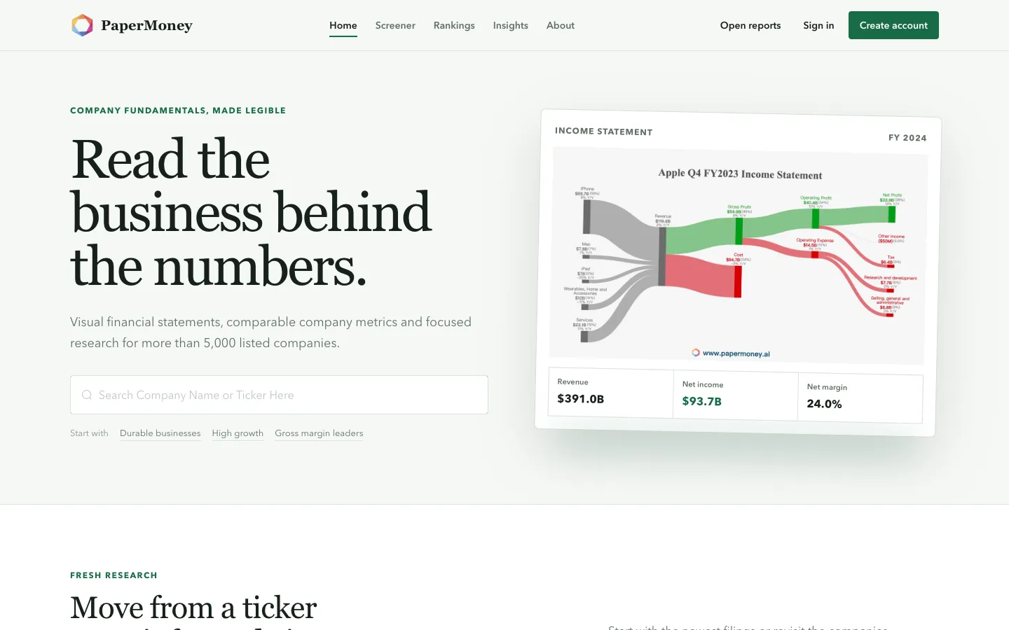 Screenshot of the AI Financial Report Expert homepage